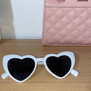 White heart shaped sunglasses
